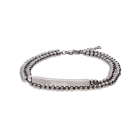 Armband mit Gravur und Kugelkette in silber (23,5 cm)
