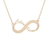 Namenskette mit 2 Namen gold "Infinity" (925 Silber vergoldet)