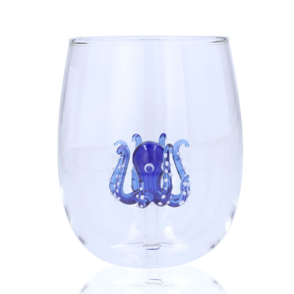 Trinkglas mit Oktopus
