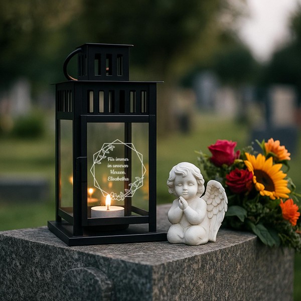 Grab-Laterne Klein für Teelichter Schwarz