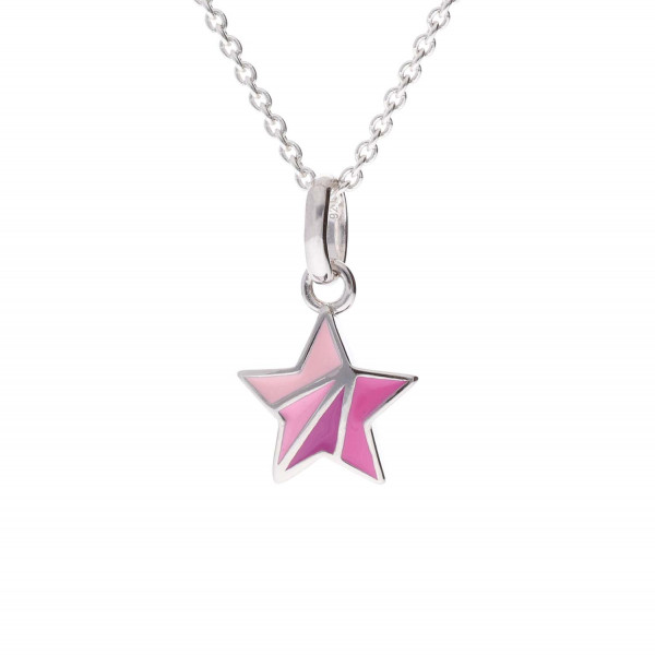 Kinderanhänger „Stern“ in rosa – 925 Silber