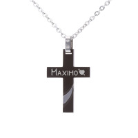 Anhänger „Black Cross“ mit Gravur