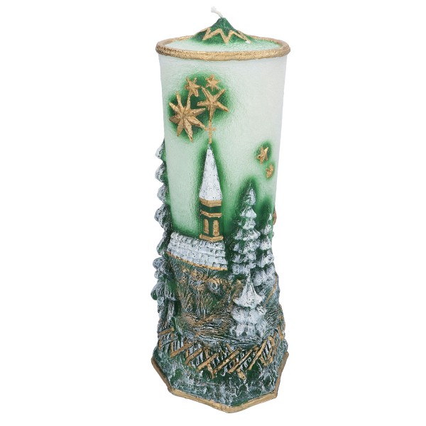 Kerze „Winter Wunderland“ – Grün