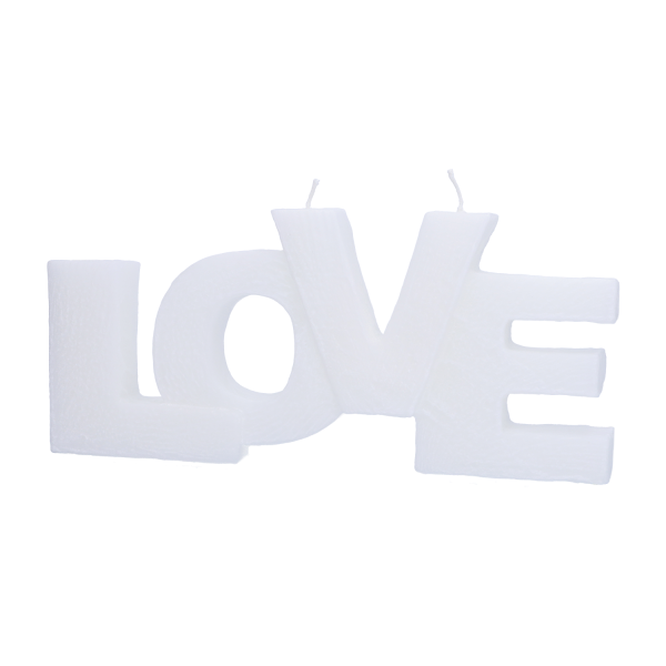 Kerze „LOVE“ in weiß