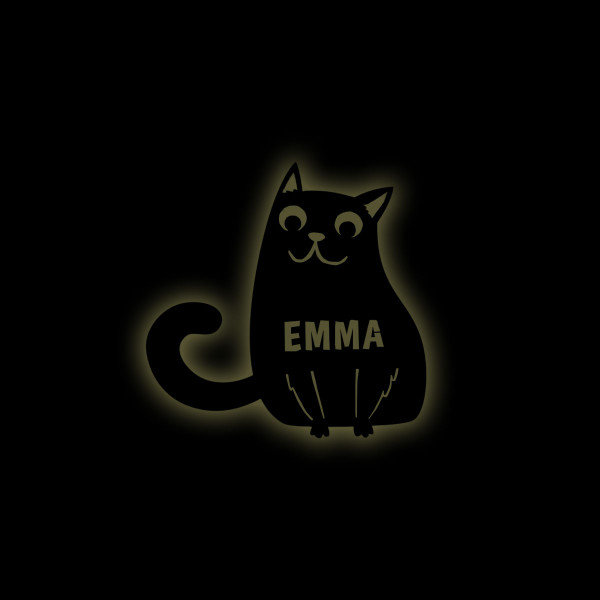 Personalisiertes Nachtlicht "Katze" aus Holz - Für Babys und Kinder | ♥