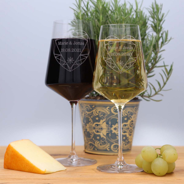 LEONARDO Weinglas Set mit Gravur (Rot- und Weissweinglas)