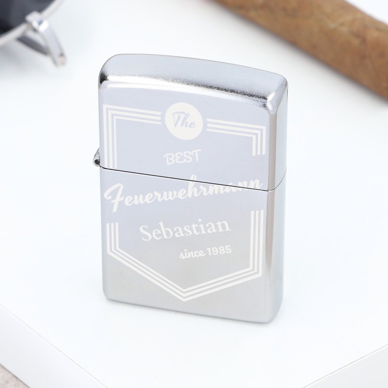 Zippo mit Gravur (Street Chrome)