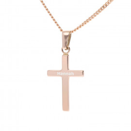 Anhänger „Kreuz“ mit Gravur in roségold – 375er Gold
