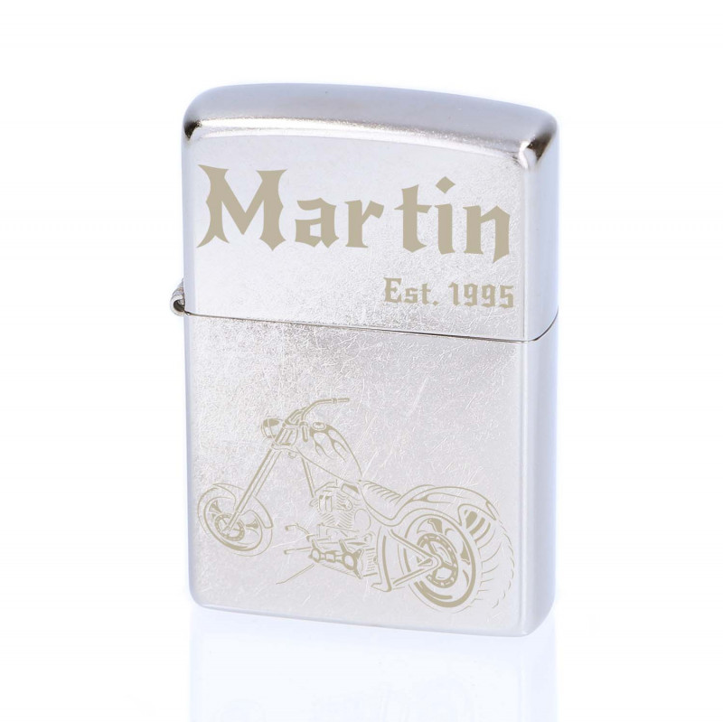 Zippo® mit Gravur (Street Chrome)