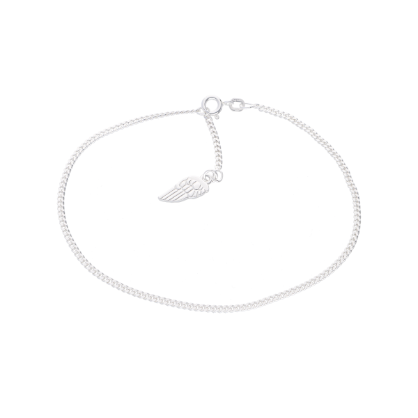 Fußkette mit Flügel – 925 Silber (23-25 cm)