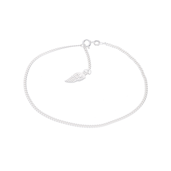 Fußkette mit Flügel – 925 Silber (23–25 cm)