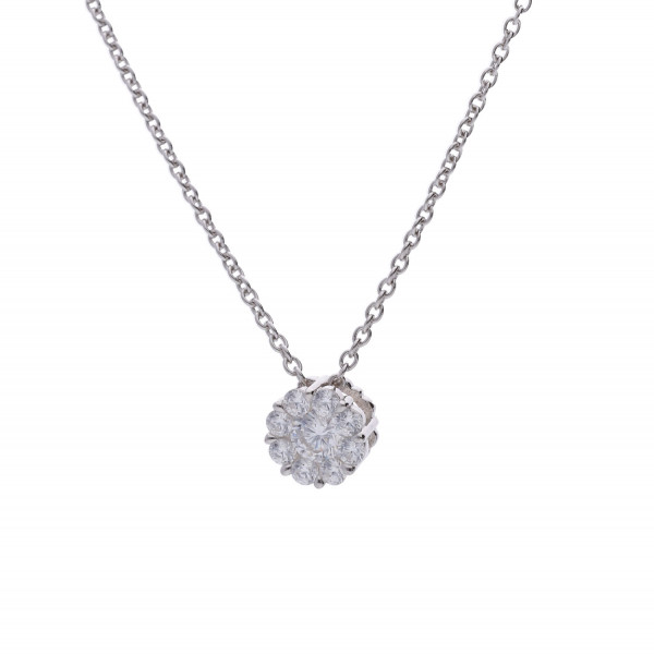 Halskette mit Blume aus Zirkonia – 925 Silber