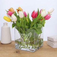 CUBE Vase mit Gravur (16 cm)