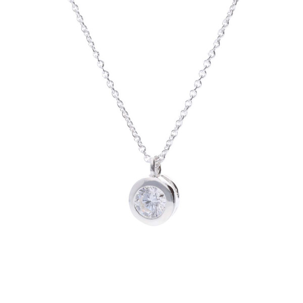 Halskette mit Zirkonia Anhänger in silber – 925 Silber