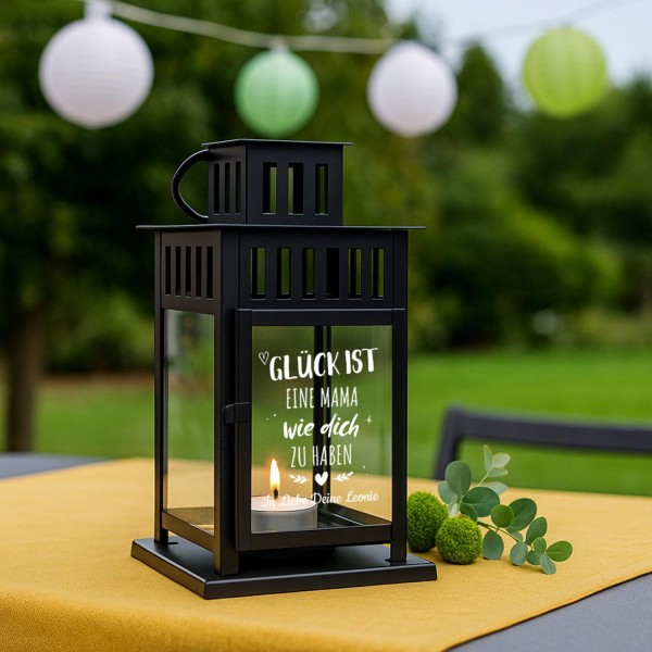 Deko-Laterne Klein für Teelichter Schwarz