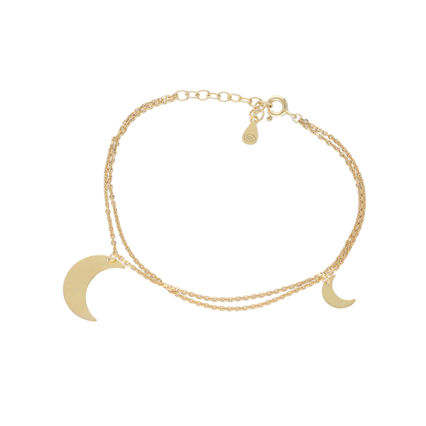 Armband „Halbmond“ in gold – 925 Silber vergoldet (16–19 cm)