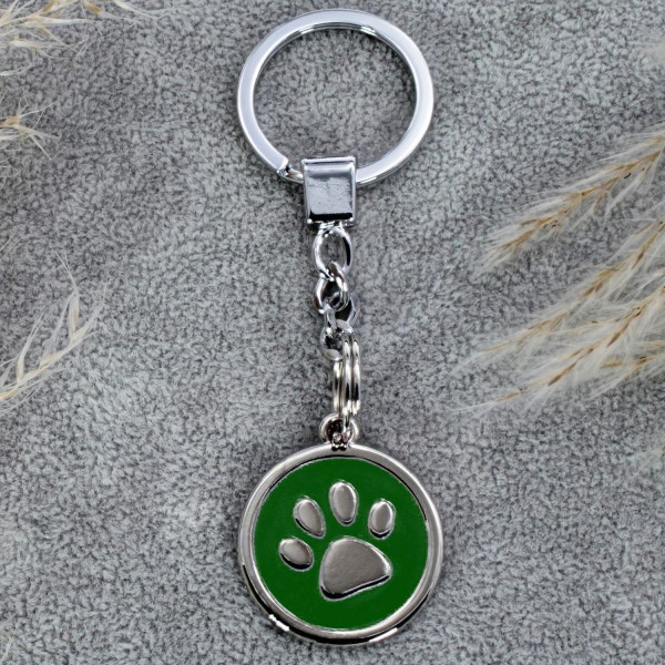 Schlüsselanhänger Hundemarke Rund - Farbe: Grün