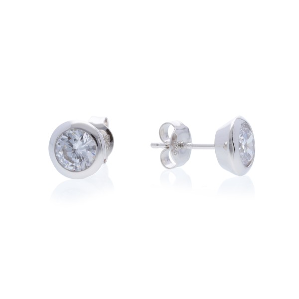 Zeitlose Ohrstecker mit Zirkonia in silber – 925 Silber