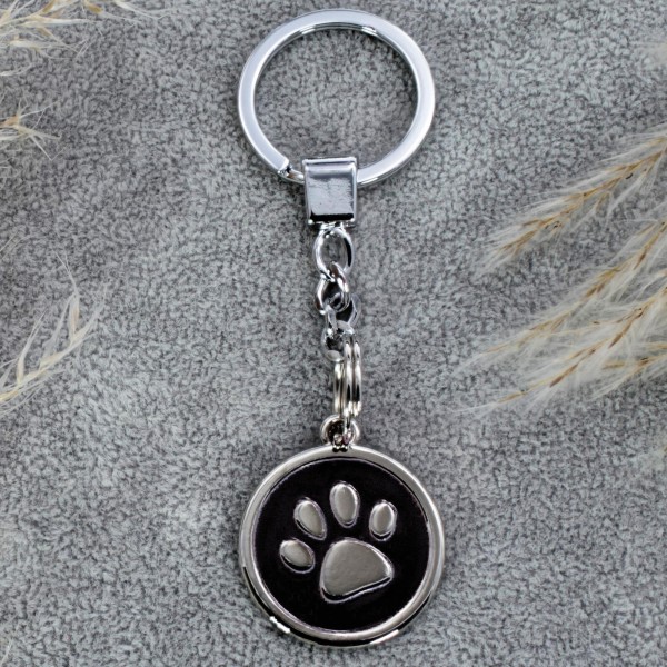 Schlüsselanhänger Hundemarke Rund - Farbe: Schwarz