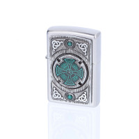 Premium Zippo "Celtic Green Cross" (inkl. Gravur)