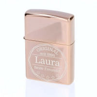 Zippo Rosé mit Gravur (High Polished)