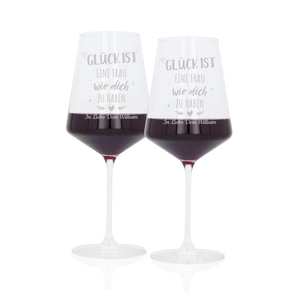LEONARDO Rotweinglas Set für Paare mit Gravur