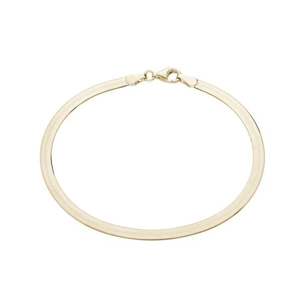 Flaches Schlangenarmband in gold – 925 Silber vergoldet (18cm)
