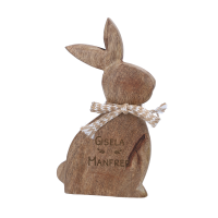 Großer Hase mit Gravur aus Holz – 25cm