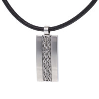 Leder Halskette für Männer mit Flechtmuster Anhänger (50cm)