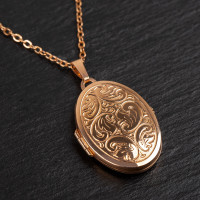 Medaillon mit Gravur in roségold – 925 Silber vergoldet