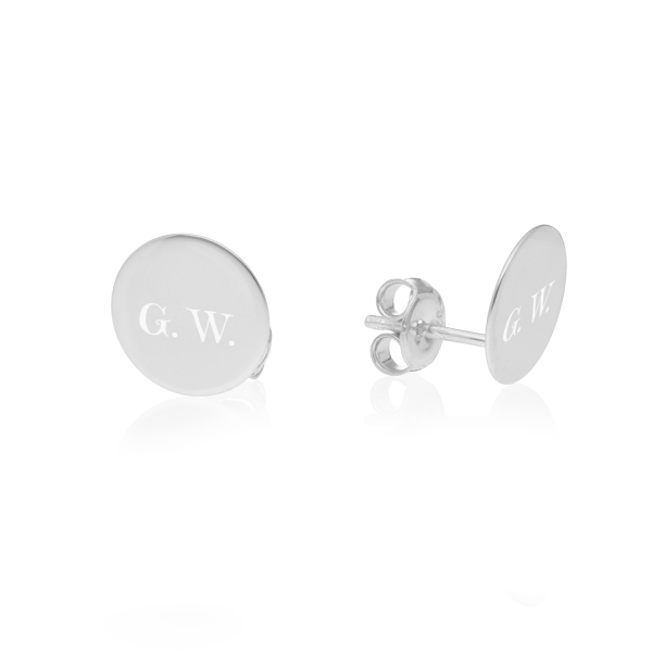 Runde Ohrstecker mit Gravur – 925 Silber