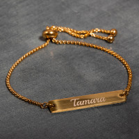 Armband mit Gravur in gold – Flexible Größe