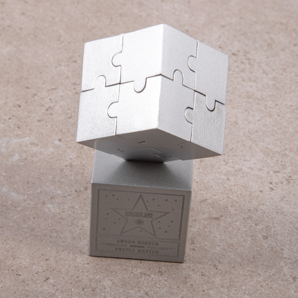 Puzzle Würfel mit Gravur in silber