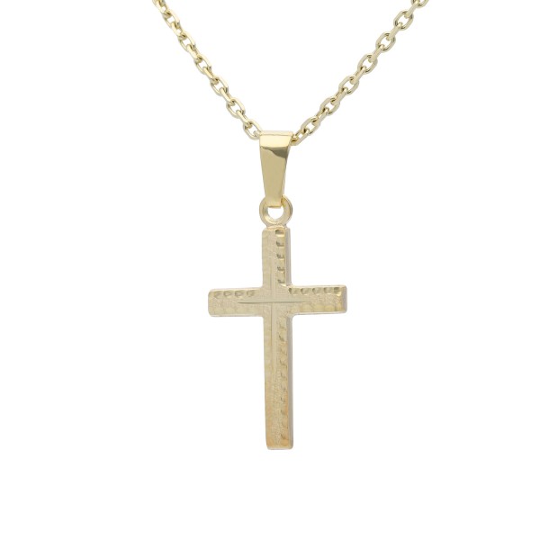 Anhänger "Kreuz" mit Gravur und Verzierung – 333er Gold