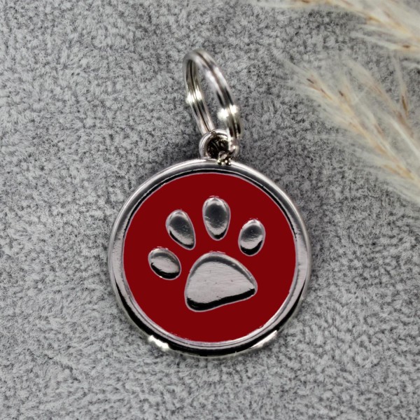 Hundemarke Rund - Farbe: Rot