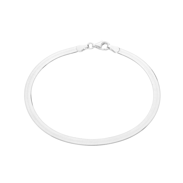 Flaches Schlangenarmband – 925 Silber (18cm)