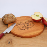 Rundes Schneidebrett mit Gravur aus Kirsche „Small“