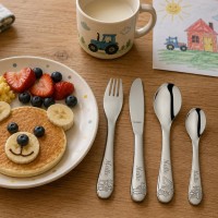 Amefa Kinderbesteck 4-teilig mit Gravur BAUSTELLENHELDEN