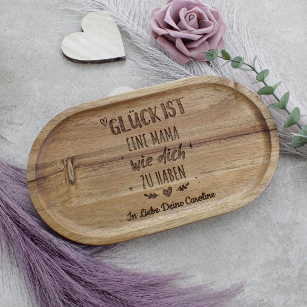 Serviertablett \"Relax\" Oval aus Akazienholz