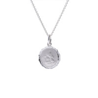Runder Anhänger mit Gravur „Schutzengel“ – 925 Silber