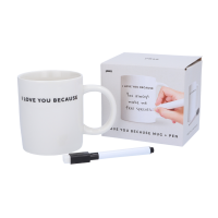 „I Love You Because“ – Tasse zum selber beschriften