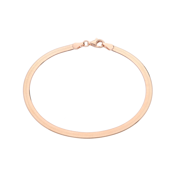 Flaches Schlangenarmband in roségold – 925 Silber vergoldet (18cm)