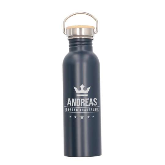 Schwarze Trinkflasche Aus Glas Mit Gravur - 650 Ml | , 21,95