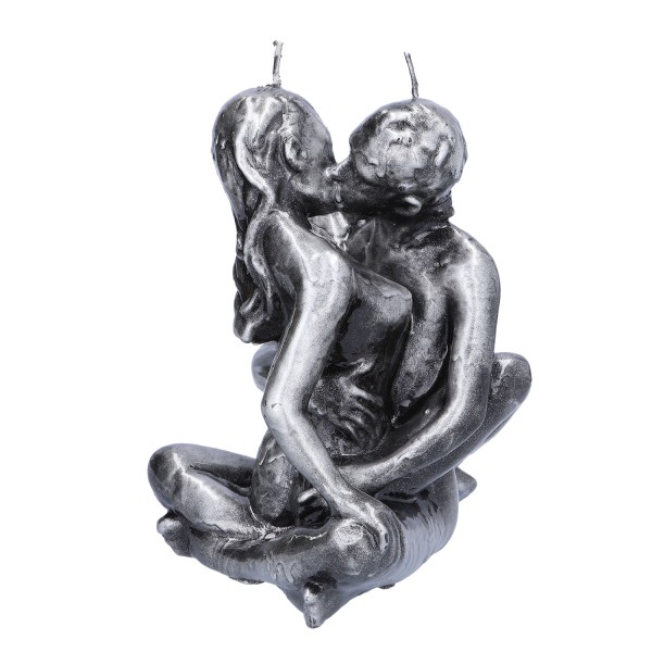 Große Kerze „Liebespaar“ in silber