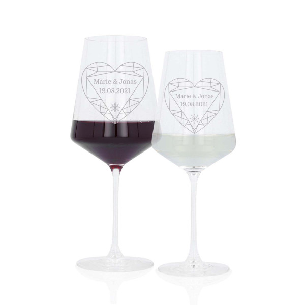 LEONARDO Weinglas Set mit Gravur (Rot- und Weissweinglas)
