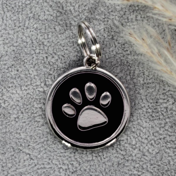Hundemarke Rund - Farbe: Schwarz