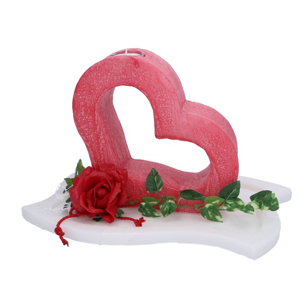 Herz mit Teelicht und Rose