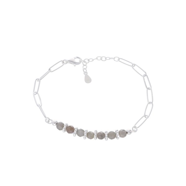 Armband mit Edelsteinen „Labradorite“ – 925 Silber (16–19 cm)