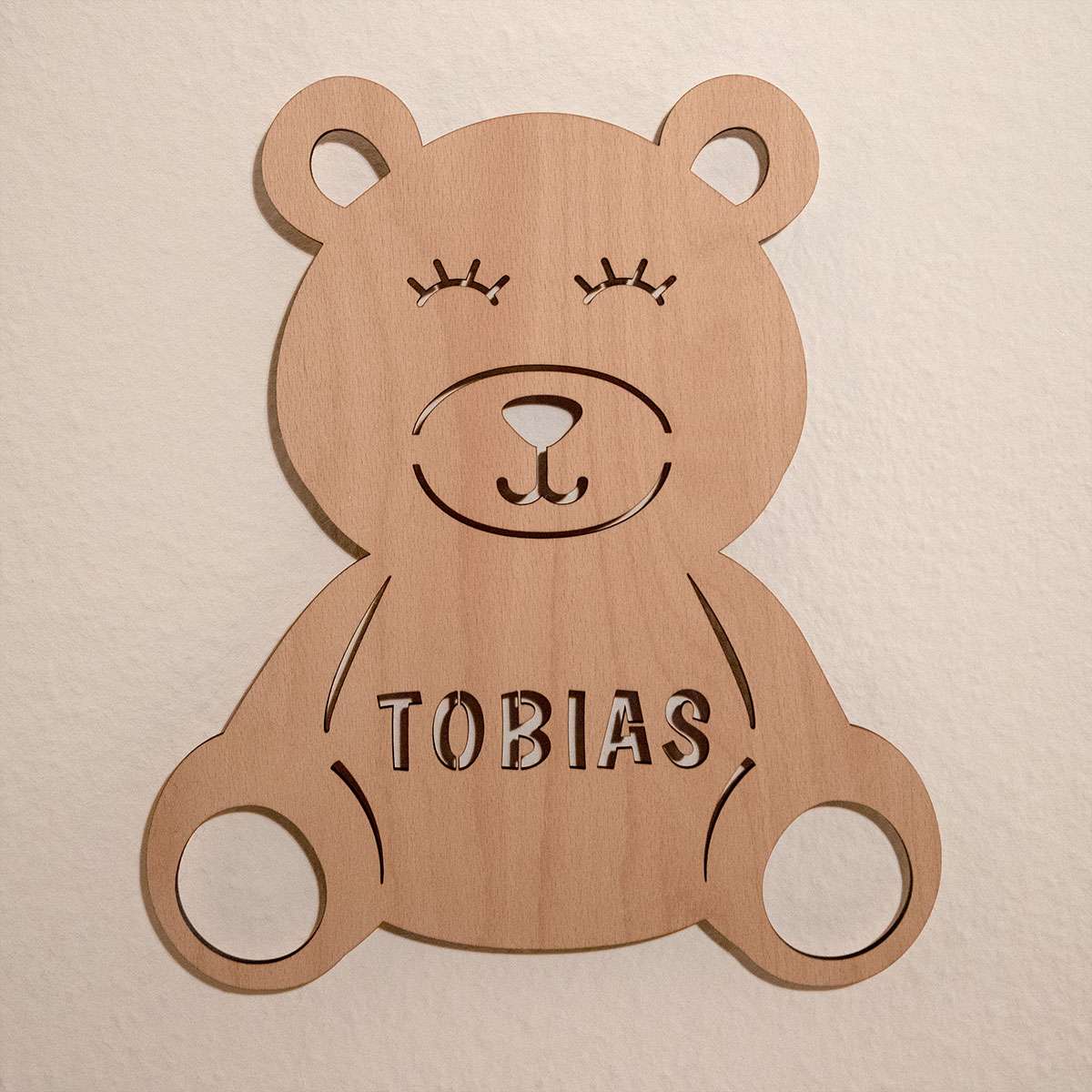 Personalisiertes Nachtlicht "Teddy" aus Holz - Für Babys und Kinder | ♥