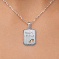 Anhänger Gravurplatte mit Herzen  925er Silber